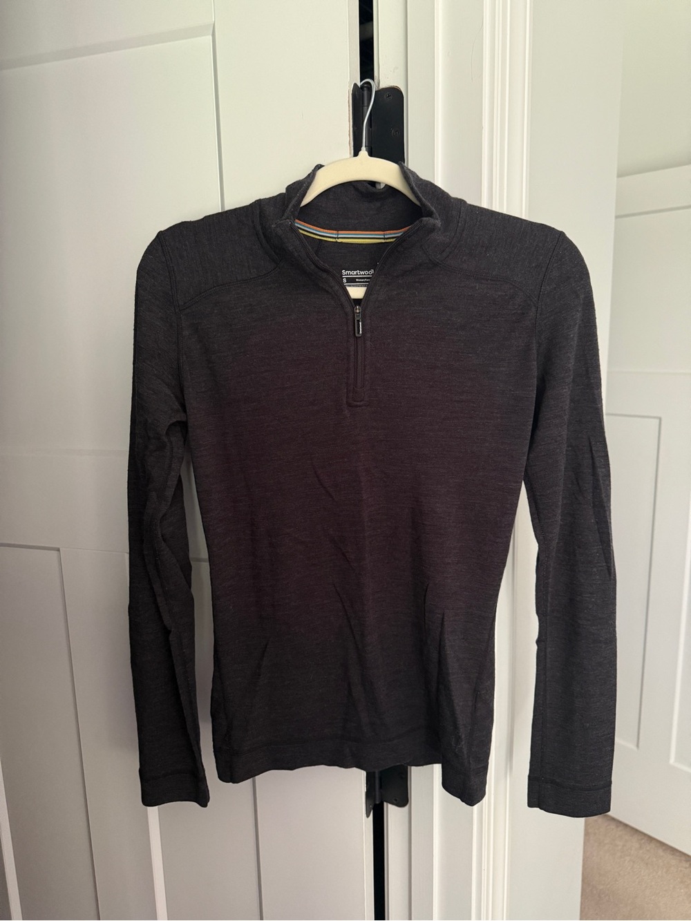 Smartwool Heather gray wool 1/4 zip pullover‎